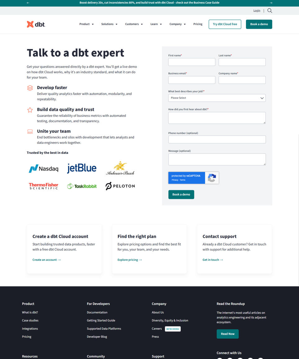 Sign-up page