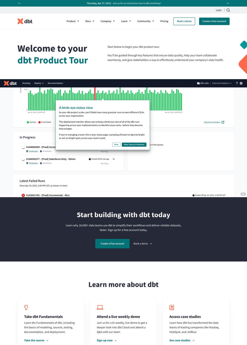 Product tour